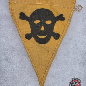 #1701 - WWII German Warning Pennant – Poison Gas / Danger Flag (Totenkopf)