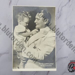 #1425 - Der Generalfeldmarschall und sein Töchterchen – WW2 German Propaganda Photo Postcard (Hermann Göring)
