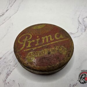 #1758 – WWII German “Prima” Shaving Cream Tin – ARAWI Werke, Dresden
