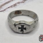 #1828 – WWII German Soldier’s Trench Ring with Pattee Cross – Field-Made Wartime Alloy