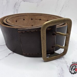 #0546 - Political Belt – Dark Brown Leather – Gilt Double-Claw Buckle