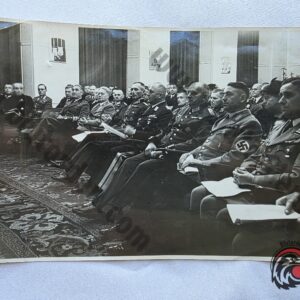 #2657 - Large Original Third Reich Meeting Photograph with NSDAP and Military Officials