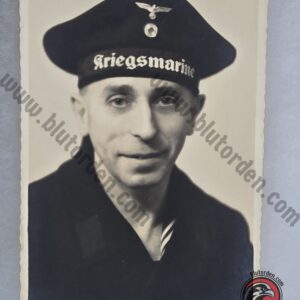 #2287 – German WWII Kriegsmarine Sailor Portrait – Dutch Studio Photograph – Original Photograph