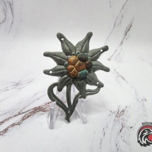 #0277 - German WWII Gebirgsjäger Edelweiss Flower Mountain Troops Cap Badge