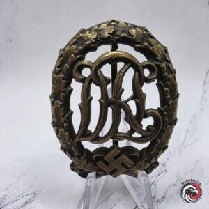 #2397 – German WWII DRL Sports Badge in Bronze – Wernstein, Jena – D.R.G.M. 35269