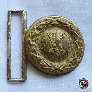 #2463 – German Third Reich Prussian State Forestry Official’s Belt Buckle – Gilt – Unmarked