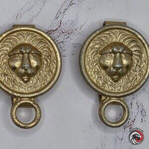 #2482-2483 – Pair of German WWII Kriegsmarine Officer Belt Lion Head Buckles