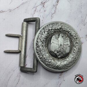 #2686 – German WWII Heer Officer’s Belt Buckle – Aluminum – Unmarked