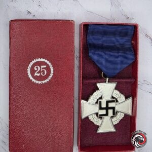 #2752-0001 – German WWII 25-Year Faithful Service Cross – Cased – Wächtler & Lange, Mittweida