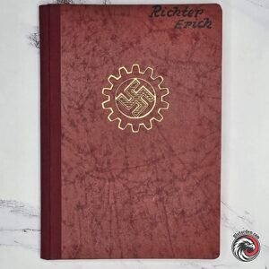 #2740-0013 – German Third Reich DAF Deutsche Arbeitsfront Membership Book – Erich Richter – Berlin – 1934