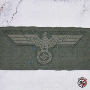 #2740-0053 – German WWII Heer M40 Field Cap Eagle – BeVo Woven – Feldgrau on Green