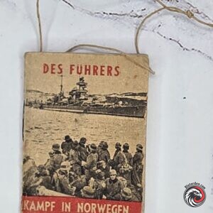 #2740-0069 – German WWII DRK Miniature Donation Booklet – “Des Führers Kampf in Norwegen” – 1941