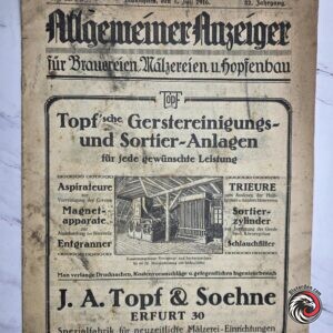 #2760 – German WWI Brewing Industry Magazine – Allgemeiner Anzeiger für Brauereien – July 1, 1916